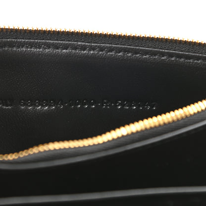 Balenciaga Extra Supple Calfskin Crocodile Embossed Gossip Wallet On Chain Black 8 of 11