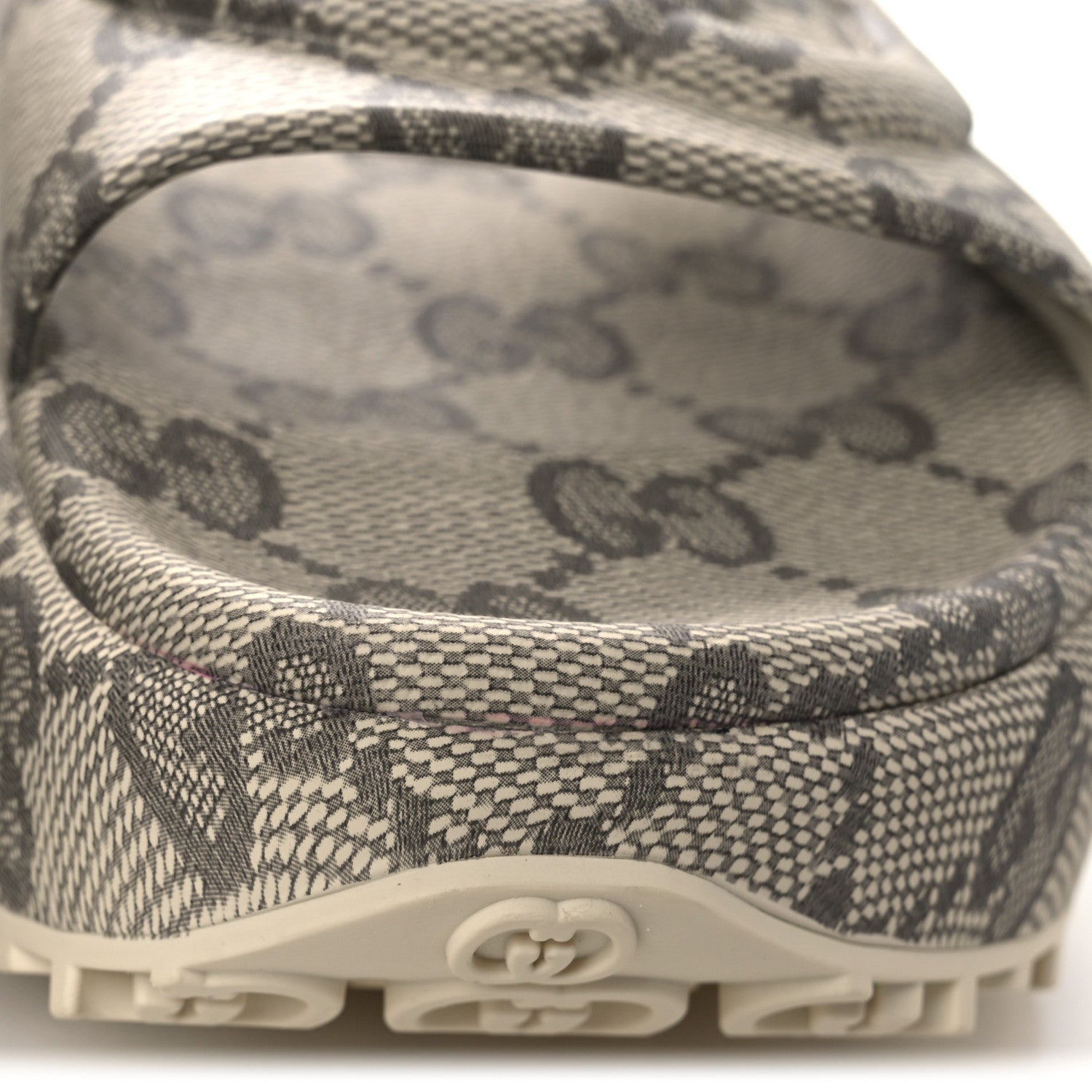 Gucci Cubic Rubber GG Monogram Womens Interlocking G Platform 42mm Slide Sandals 42 Beige Ebony 11 of 12