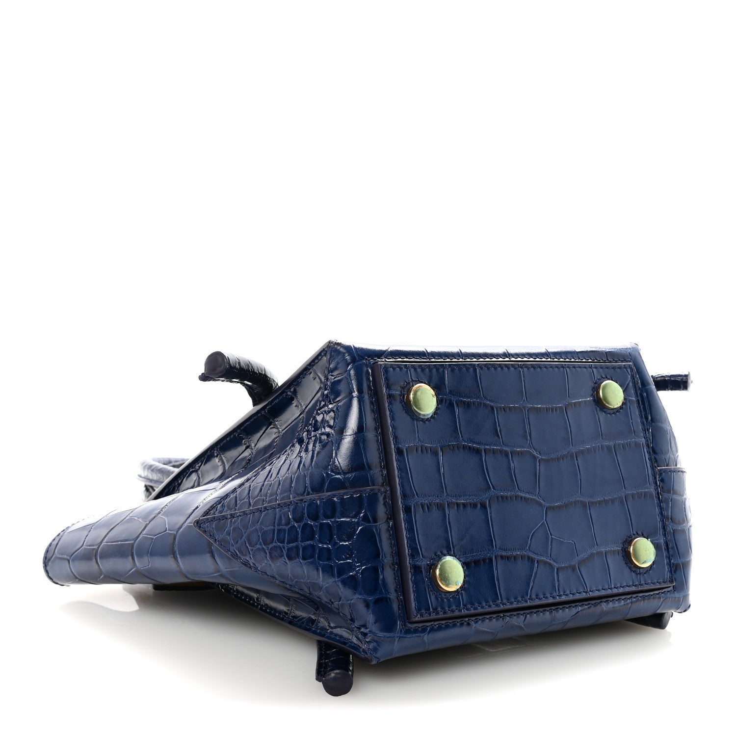 Proenza Schouler Calfskin Crocodile Embossed Small Pipe Bag Blue 4 of 9