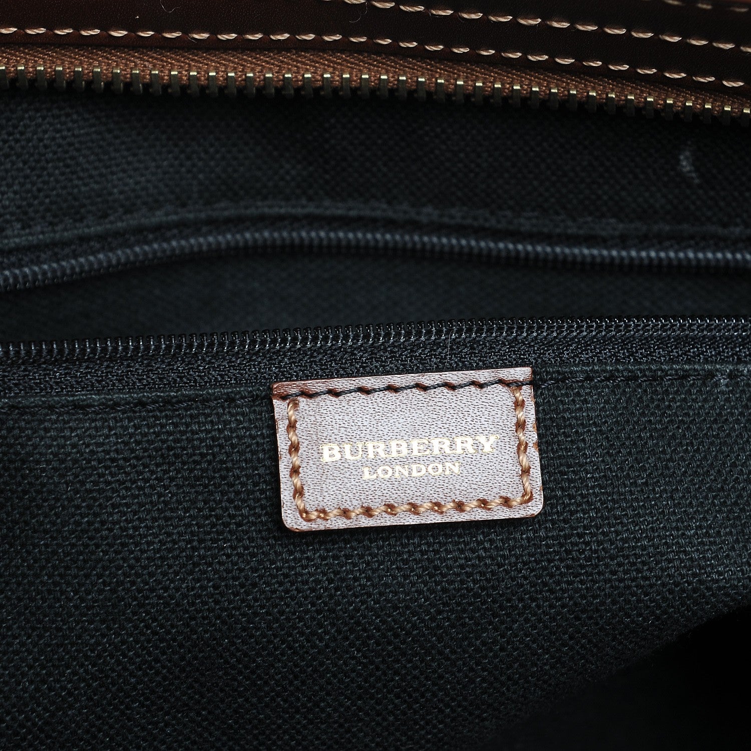 Burberry Haymarket Check Tote Brown 6 of 8