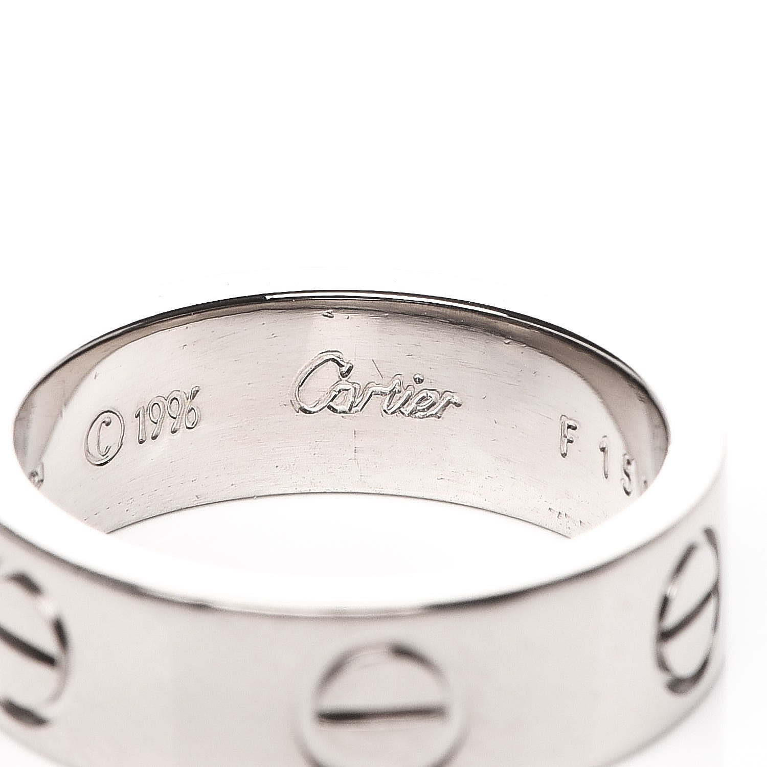 Cartier 18K White Gold 5.5mm LOVE Ring 49 4.75 5 of 6