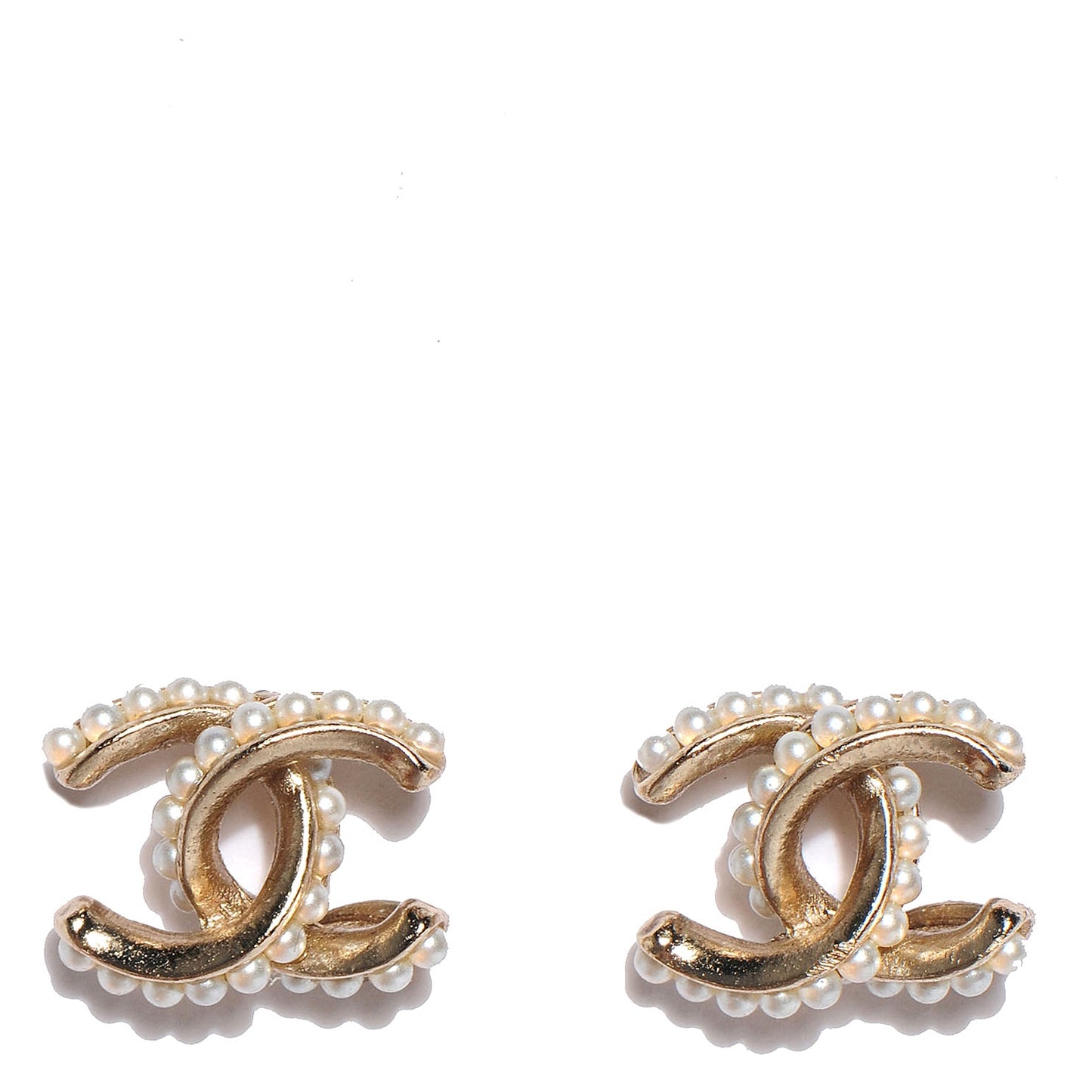Pearl CC Earrings Light Gold
