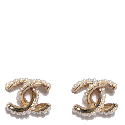 Chanel Pearl CC Earrings Light Gold 1 of 5