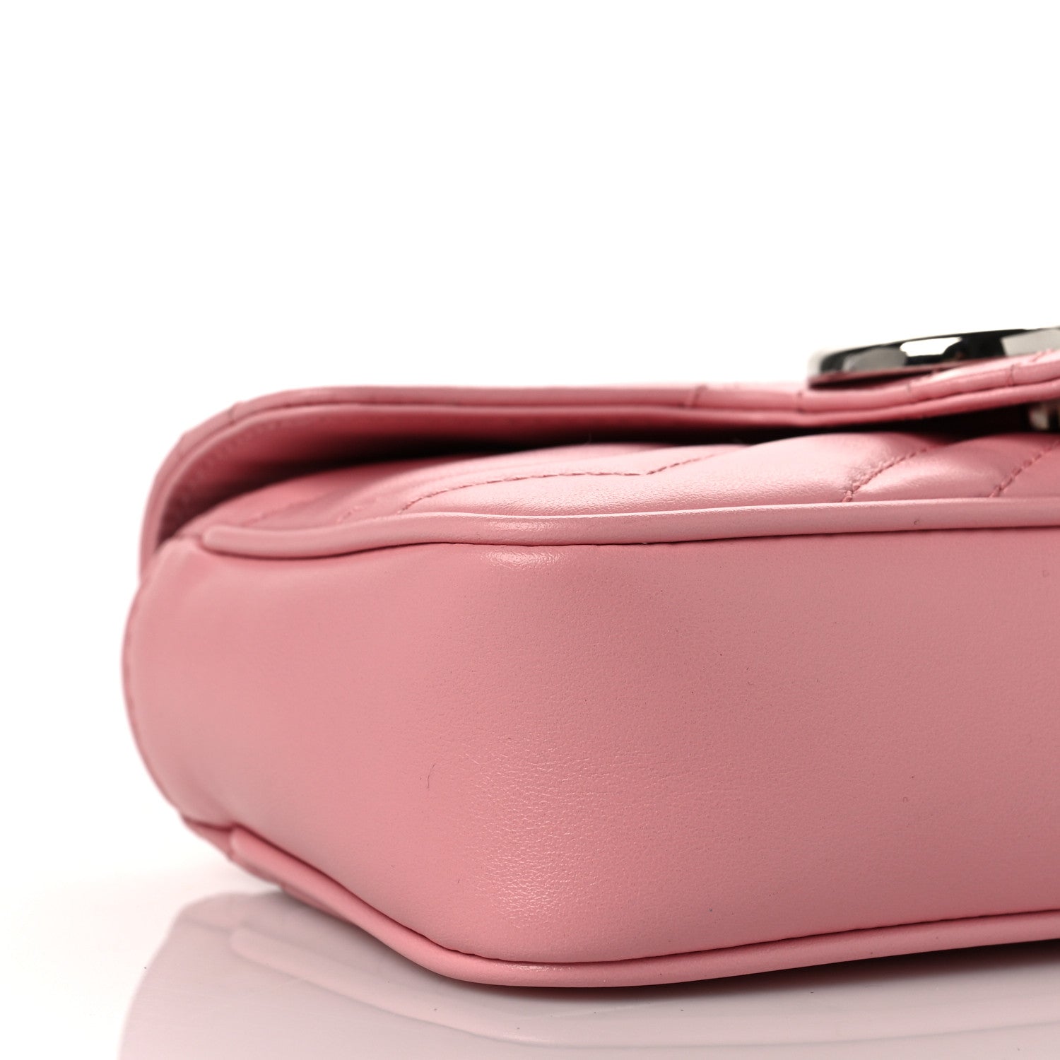 Gucci Calfskin Matelasse Super Mini GG Marmont Shoulder Bag Wild Rose 7 of 8