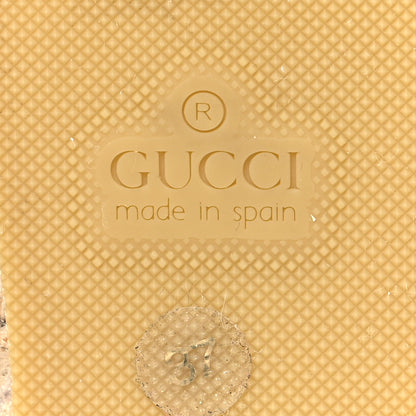 Gucci Denim GG Monogram Ankle Wrap Platform Espadrille Wedges 38.5 Blue Tea Cuir 7 of 8