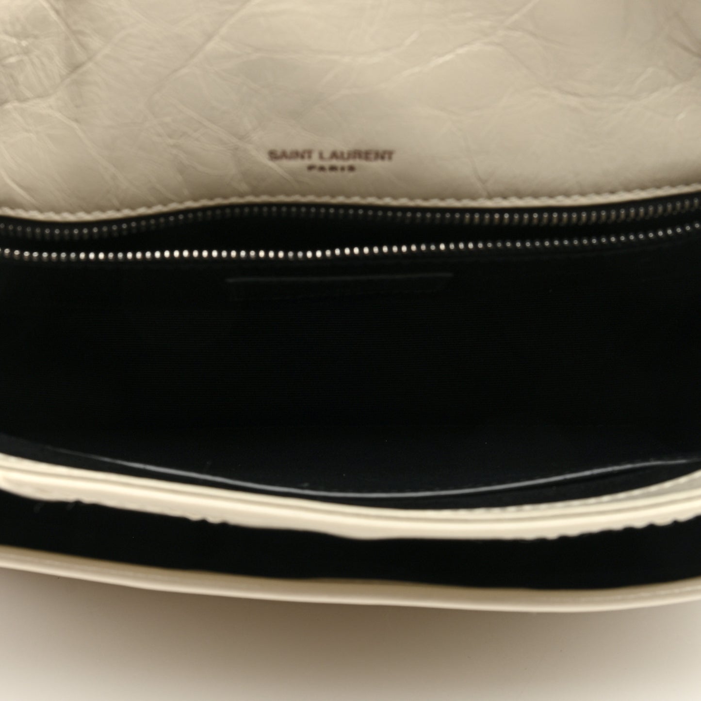 Crinkled Calfskin Matelasse Monogram Medium Niki Chain Satchel Blanc Vintage