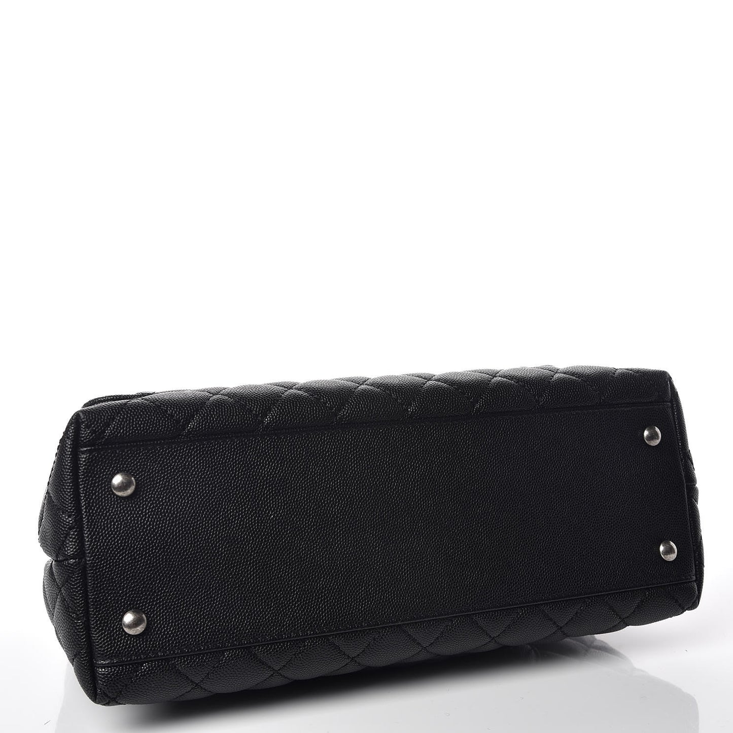 Caviar Quilted Small Coco Handle Flap Black