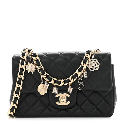 Chanel Lambskin Quilted Mini Coco Charms Rectangular Flap Black 1 of 10