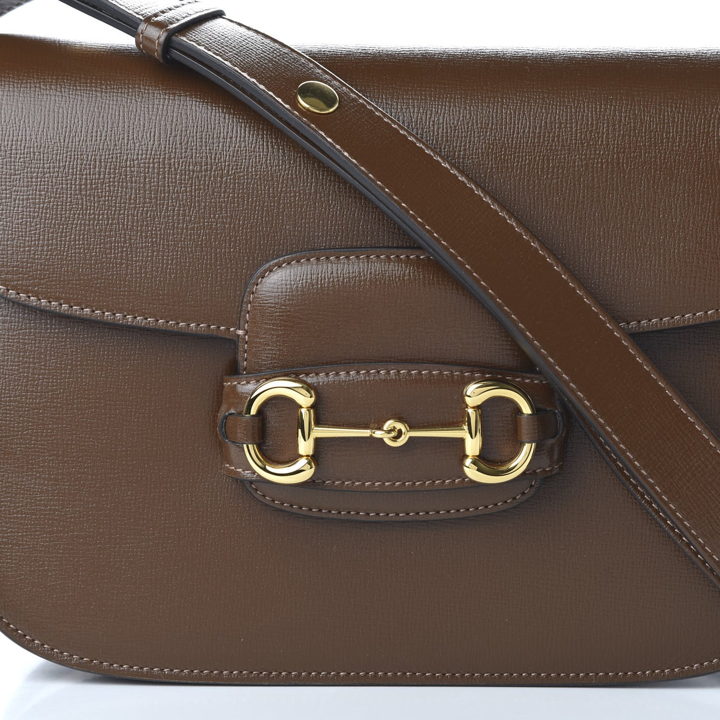 Azalea Calfskin Horsebit 1955 Shoulder Bag Brown Sugar
