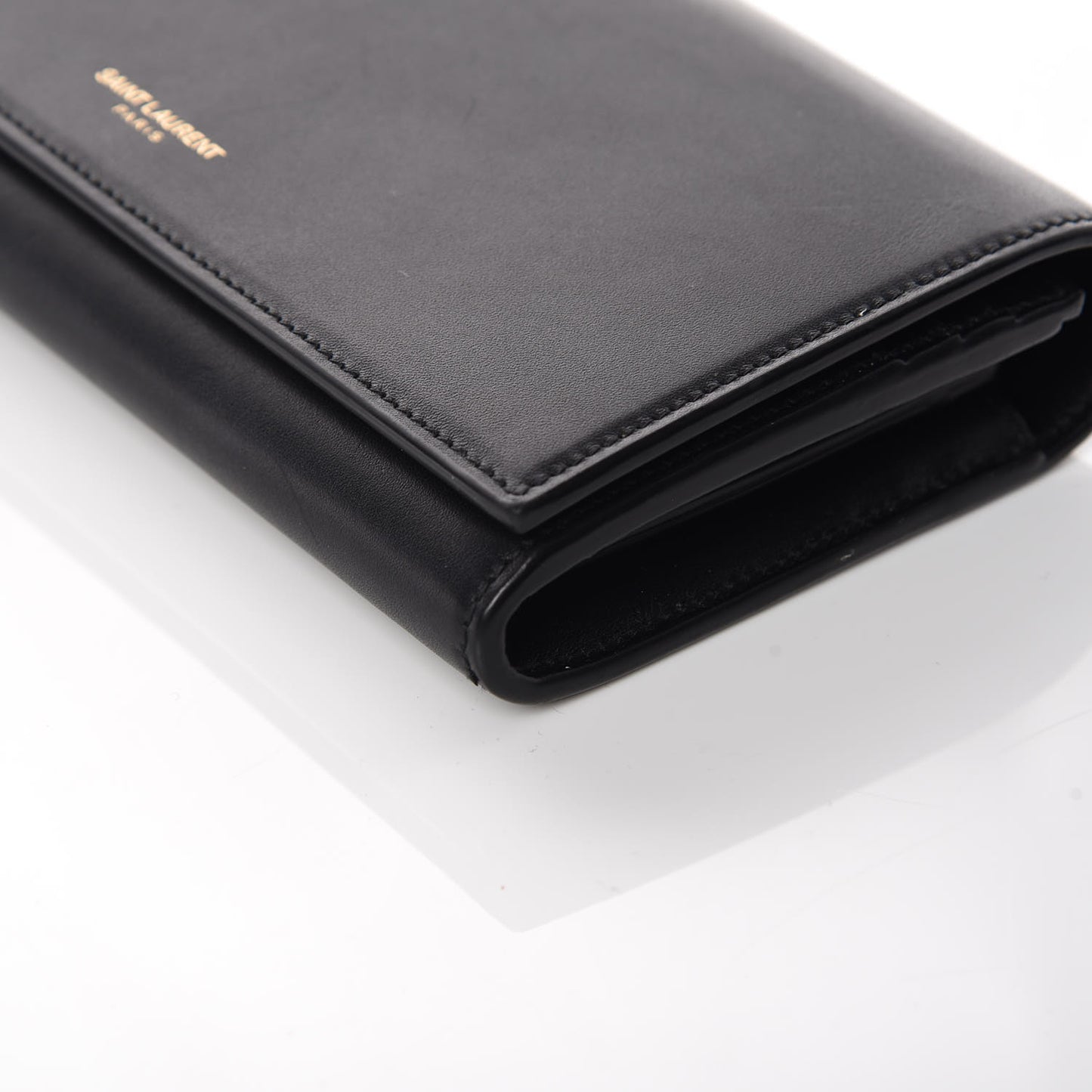 Smooth Calfskin Classic Large Flap Wallet Black