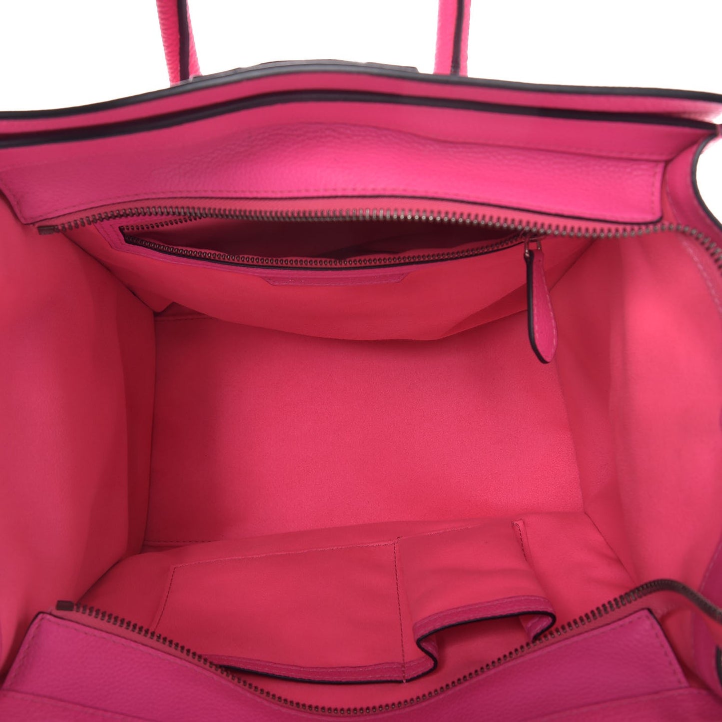 Drummed Calfskin Mini Luggage Fluo Pink