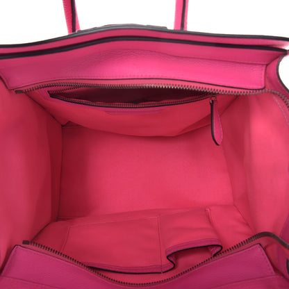 Celine Drummed Calfskin Mini Luggage Fluo Pink 5 of 13