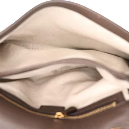 Gucci GG Supreme Monogram Textured Dollar Calfskin Web Medium Blondie Shoulder Flap Bag Beige Ebony New Acero 5 of 13