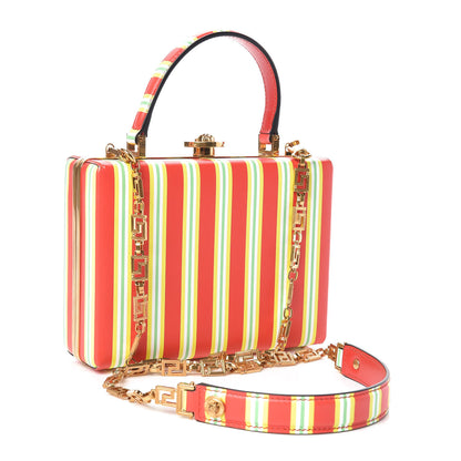 Versace Calfskin Tapestry Print Conglobo Square Shoulder Bag Drgot 3 of 9