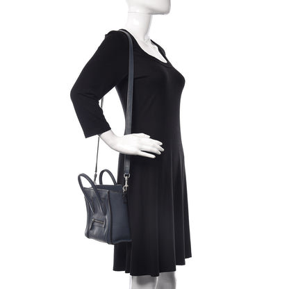 Celine Drummed Calfskin Nano Luggage Orage 2 of 9