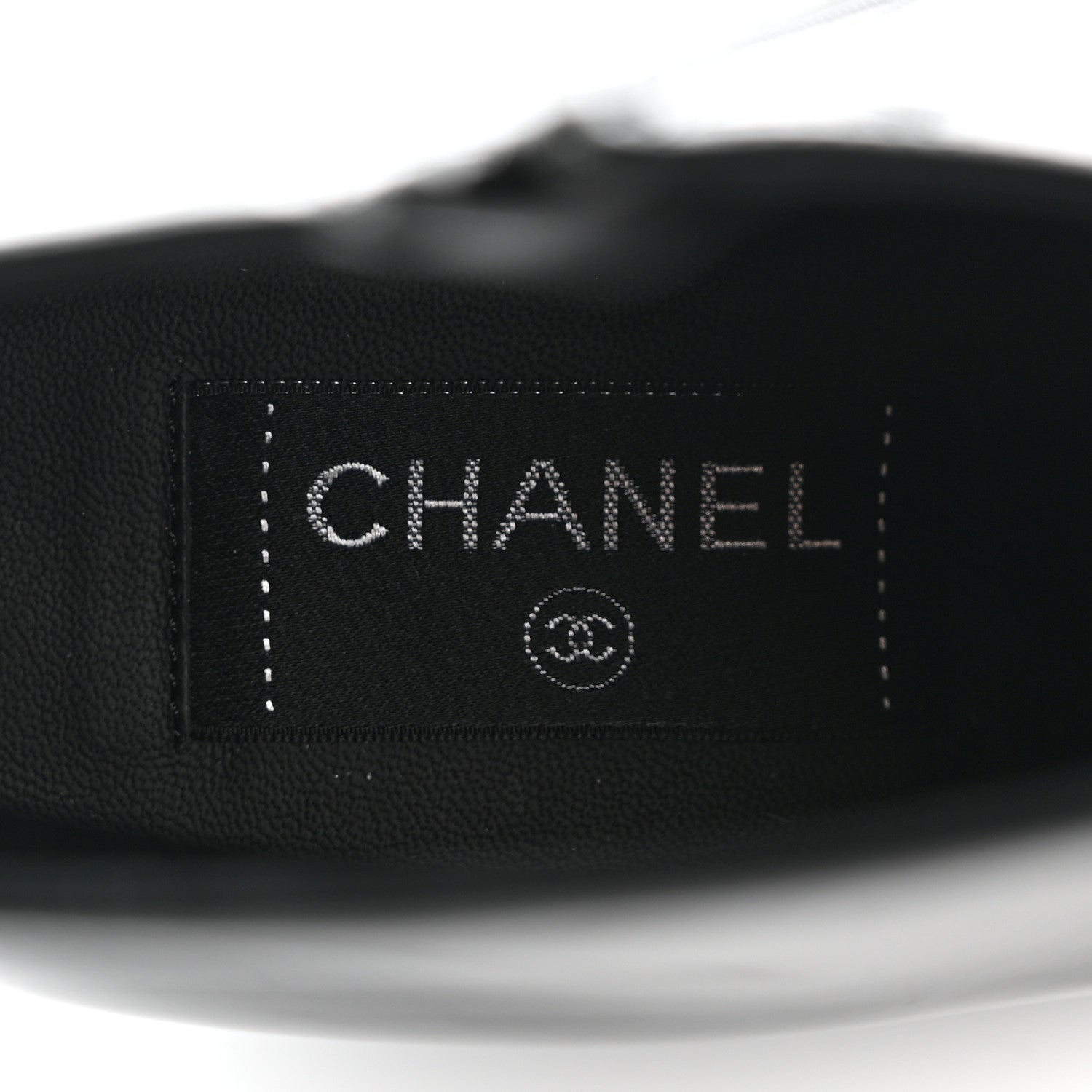 Chanel Patent Knit Wedge Ankle Boots 38.5 Black White 6 of 8