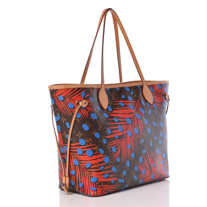 Louis Vuitton Monogram Jungle Dots Neo Neverfull MM Coquelicot Denim 3 of 12