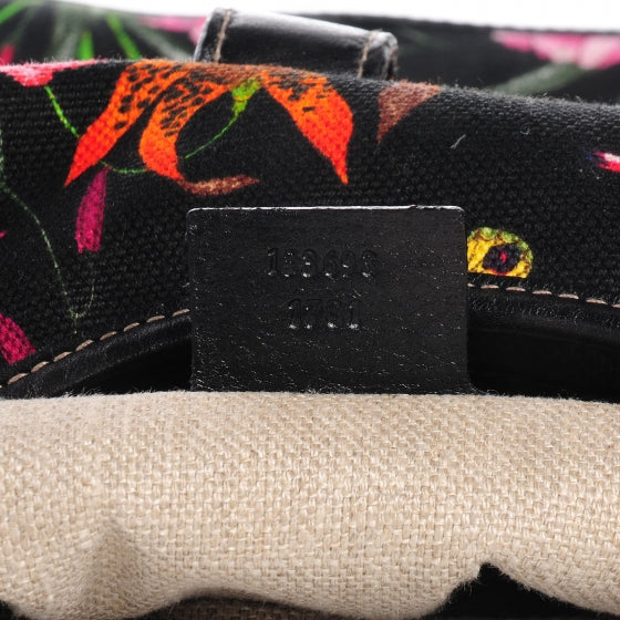 Canvas Floral Flora Jackie O Hobo Black
