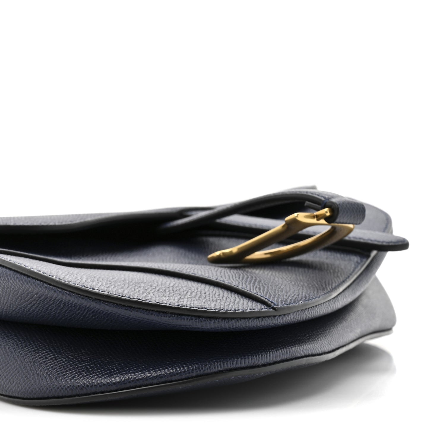 Grained Calfskin Saddle Bag Navy