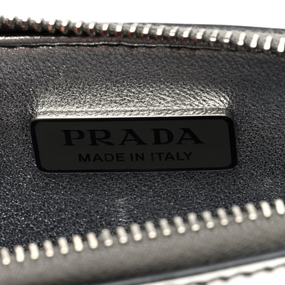 Prada Spazzolato Metal Triangle Logo Triangle Patterned Mini Shoulder Bag Argento 6 of 10
