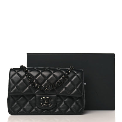 Chanel Lambskin Quilted Mini Rectangular Flap So Black 10 of 10