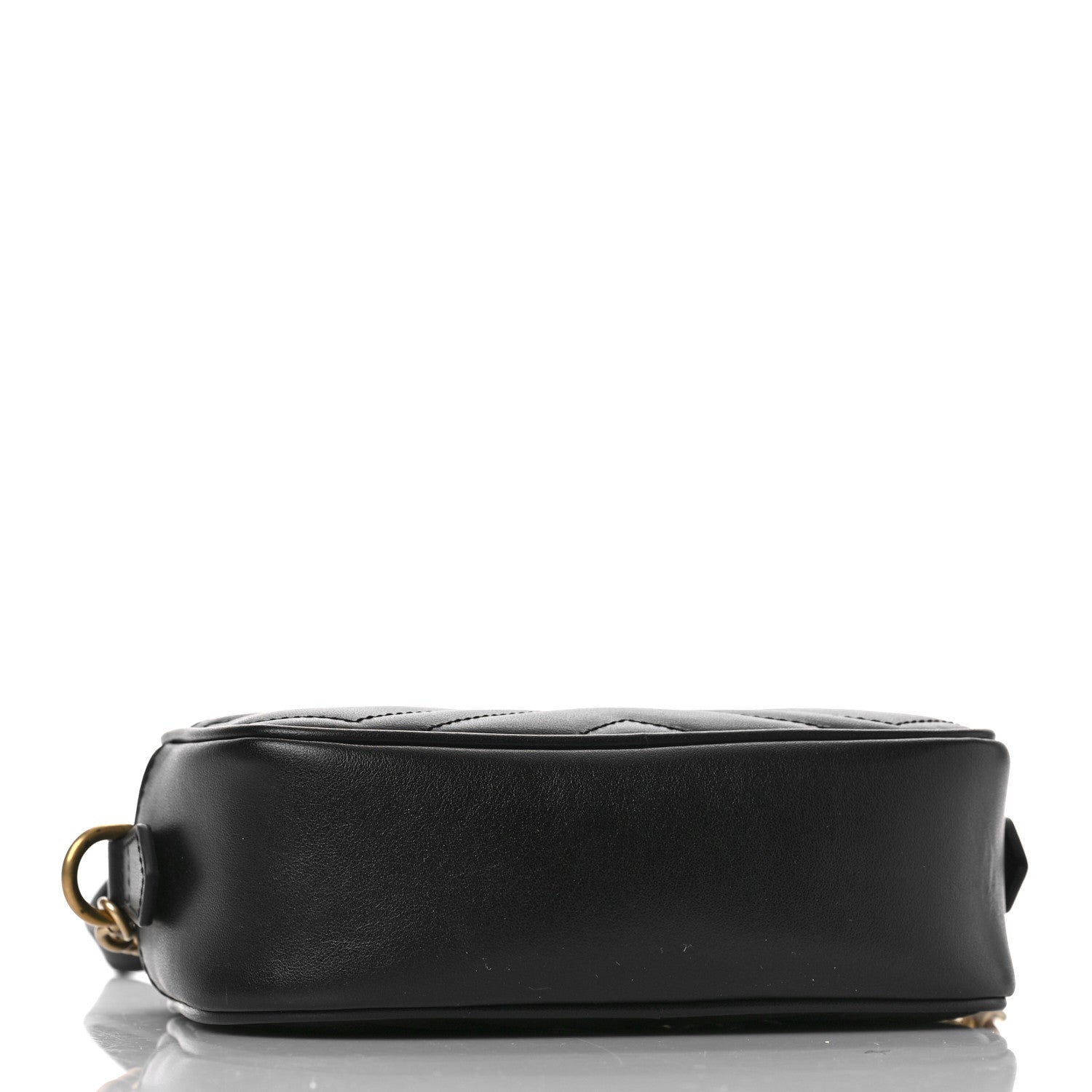 Gucci Calfskin Matelasse Mini GG Marmont Chain Shoulder Bag Black 4 of 9
