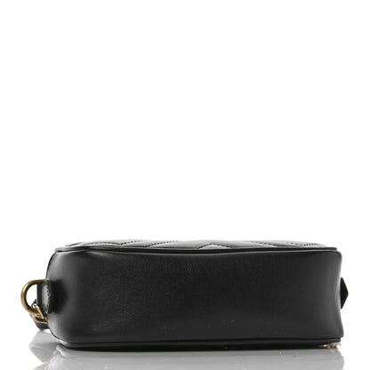 Gucci Calfskin Matelasse Mini GG Marmont Chain Shoulder Bag Black 4 of 9