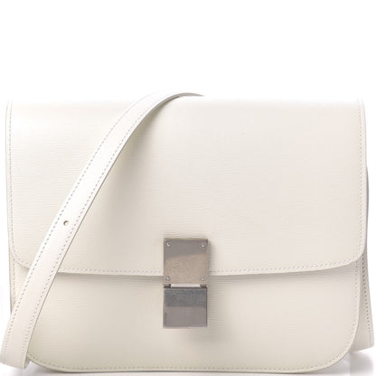 Celine Liege Calfskin Medium Classic Box Flap Bag White 8 of 10
