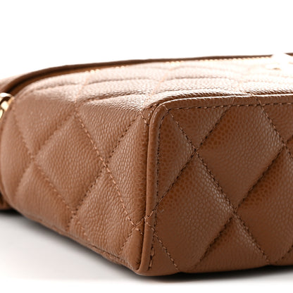 Chanel Caviar Quilted Top Handle Slim Vanity With Chain Camel 9 of 11