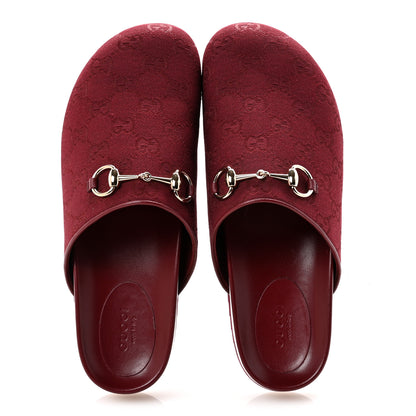 Gucci GG Supreme Monogram Womens Horsebit Slippers 40 Rosso Ancora 2 of 10