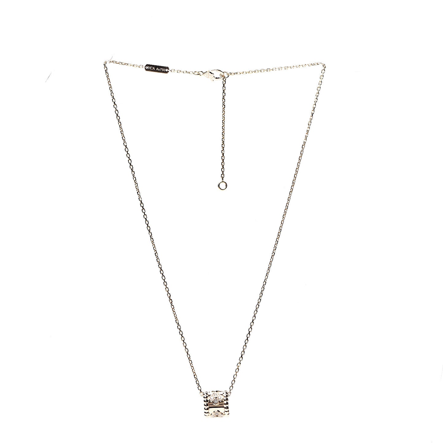 18K Rose Gold Diamond Small Perlee Clovers Pendant Necklace