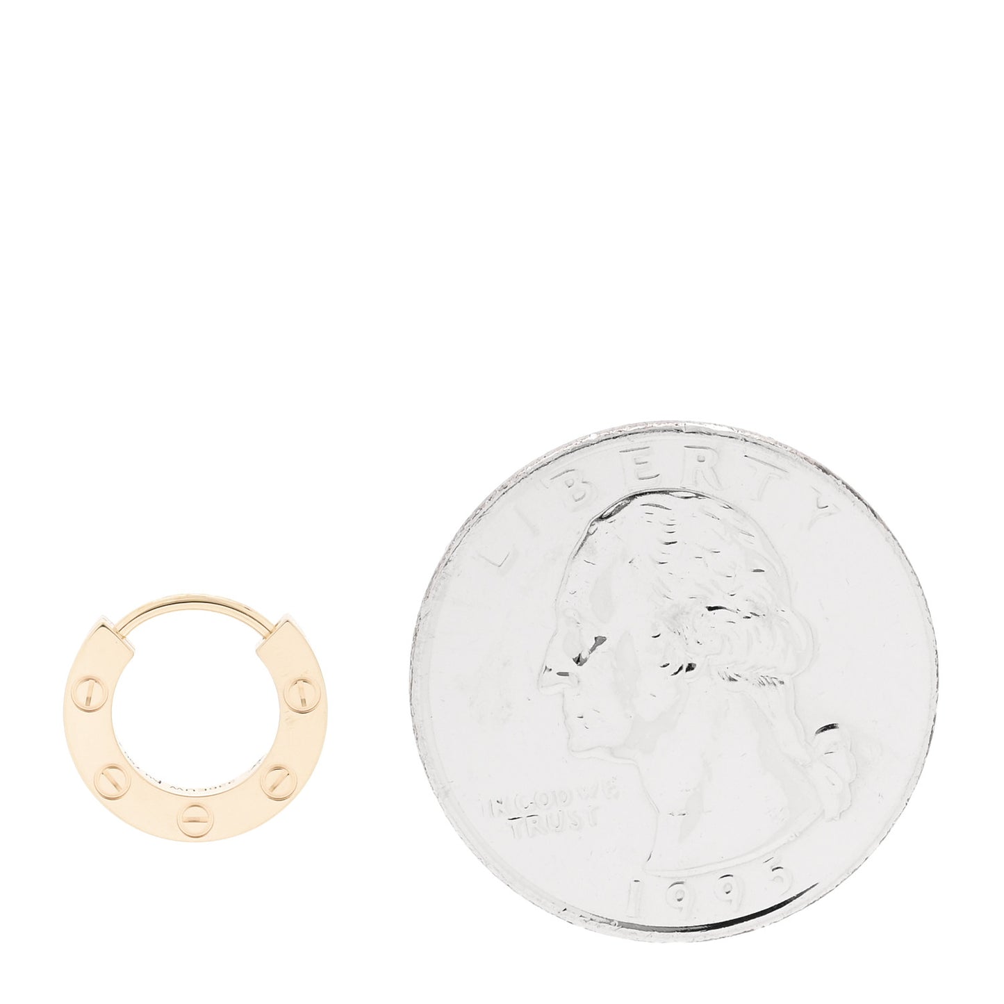 18K Yellow Gold Single LOVE Hoop Earring