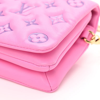 Louis Vuitton Lambskin Embossed Monogram Vuittamins Pochette Coussin Rose Violet 8 of 10