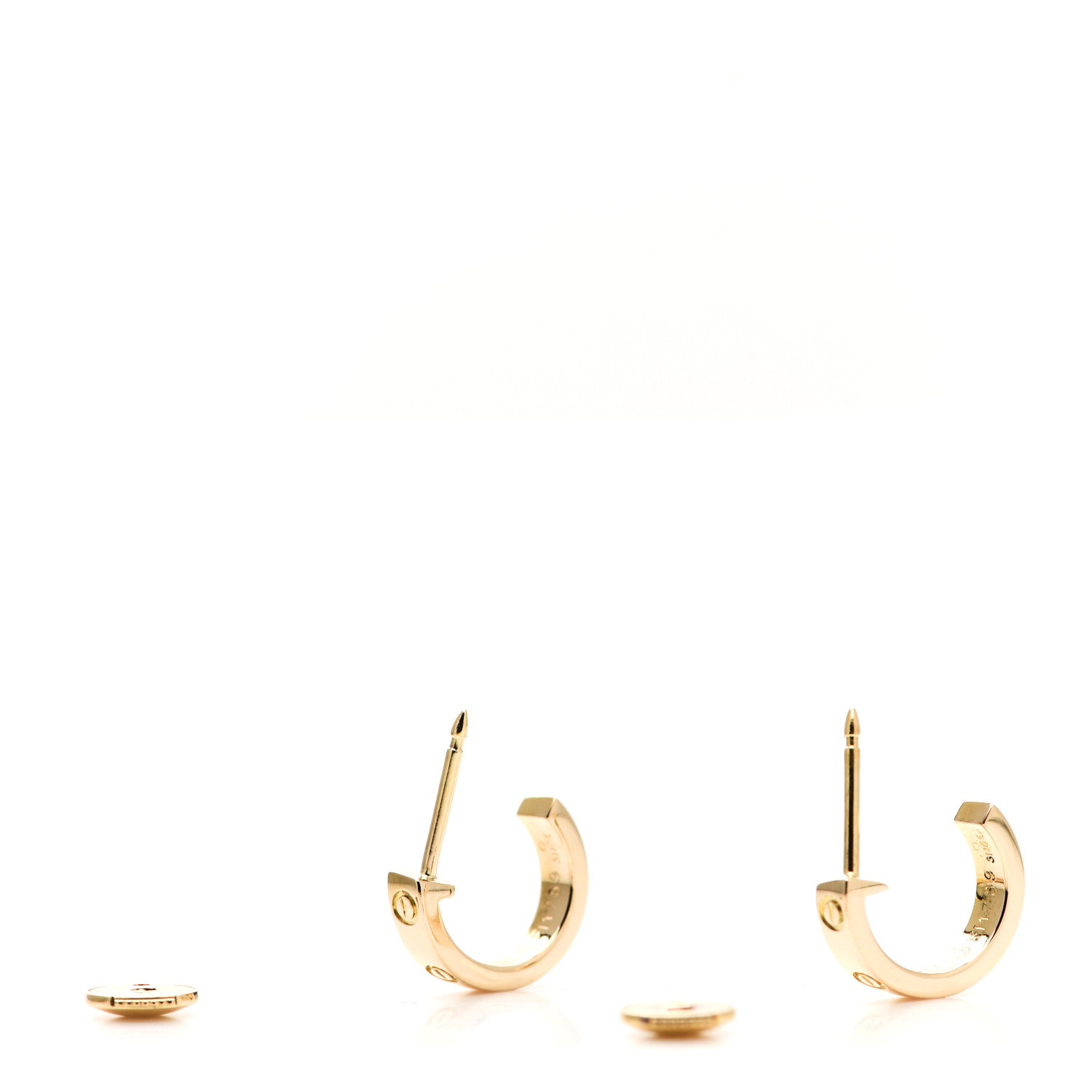 Cartier 18K Yellow Gold Small LOVE Hoop Earrings 3 of 6