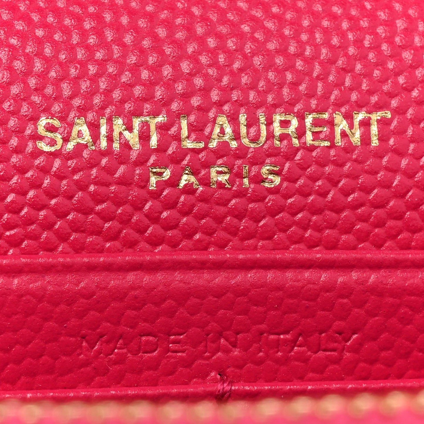 Grain De Poudre Matelasse Chevron Monogram Chain Wallet Hot Pink