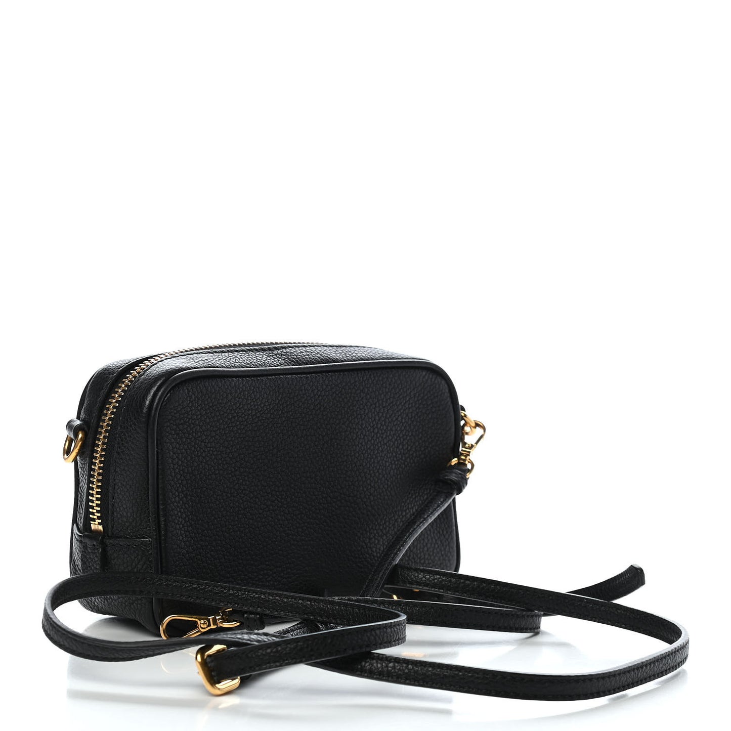 Vitello Daino Mini Camera Crossbody Black