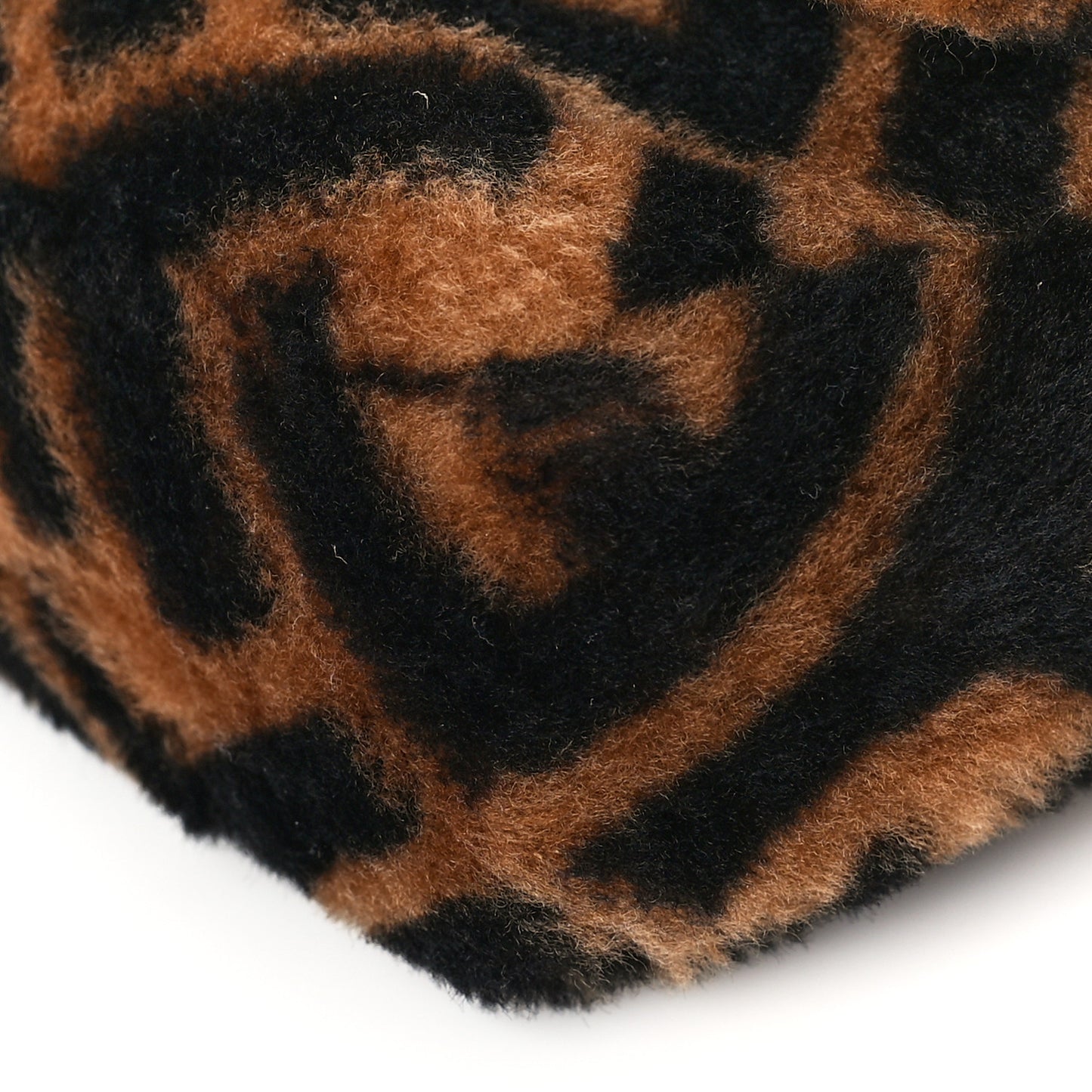 Shearling Vitello Dolce Macro FF 1974 Mini Baguette Tobacco Black
