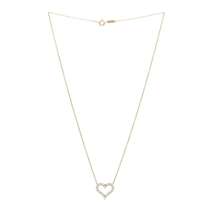 Tiffany 18K Yellow Gold Diamond Small Heart Pendant Necklace 2 of 4