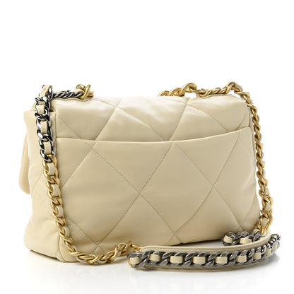 Chanel Lambskin Quilted Large Chanel 19 Flap Beige 3 of 10