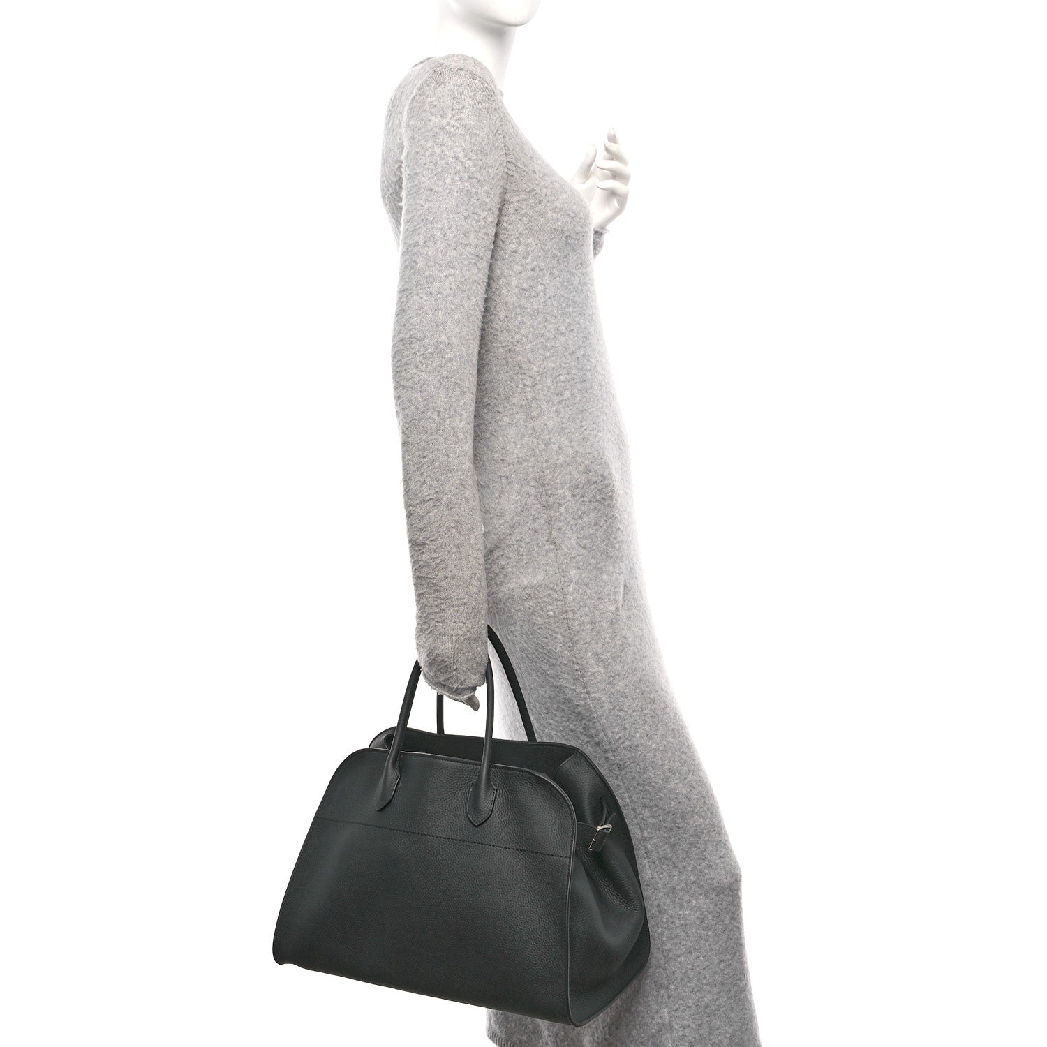 The Row Matte Grained Calfskin Soft Margaux 15 Black 2 of 9