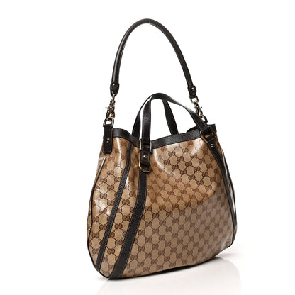 Gucci Crystal Monogram Medium Abbey Convertible Tote Dark Brown 3 of 10