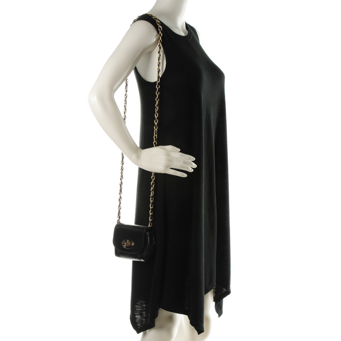 Glossy Goatskin Mini Lily Black