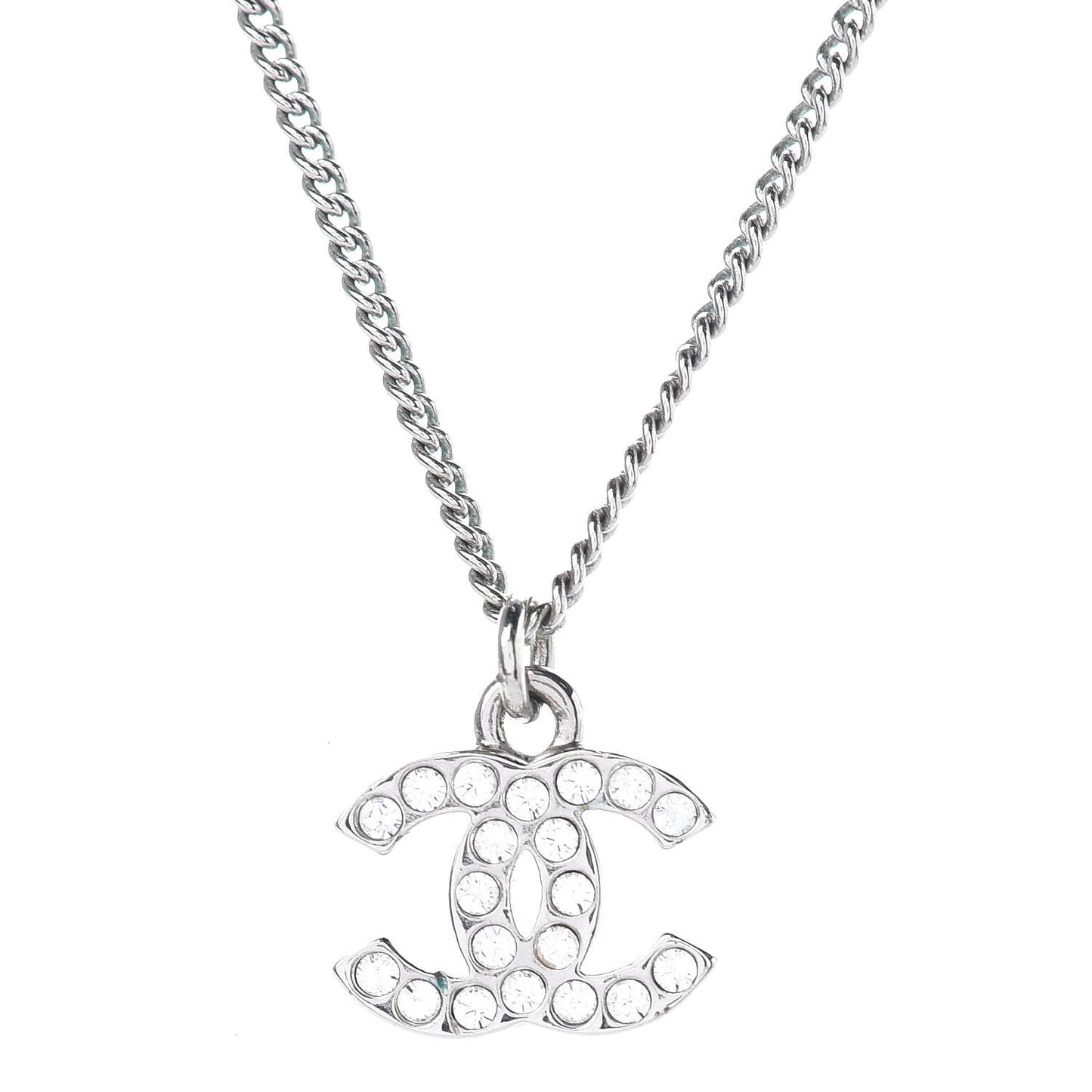 Crystal Timeless CC Necklace Silver