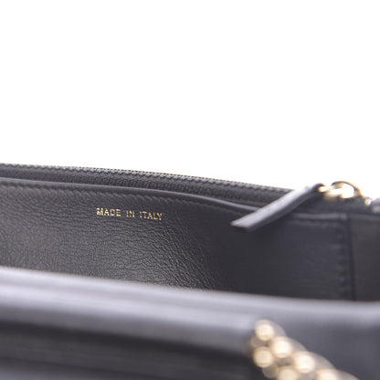 Chanel Grained Calfskin Quilted Label Click Flap Wallet On Chain WOC Black 9 of 14