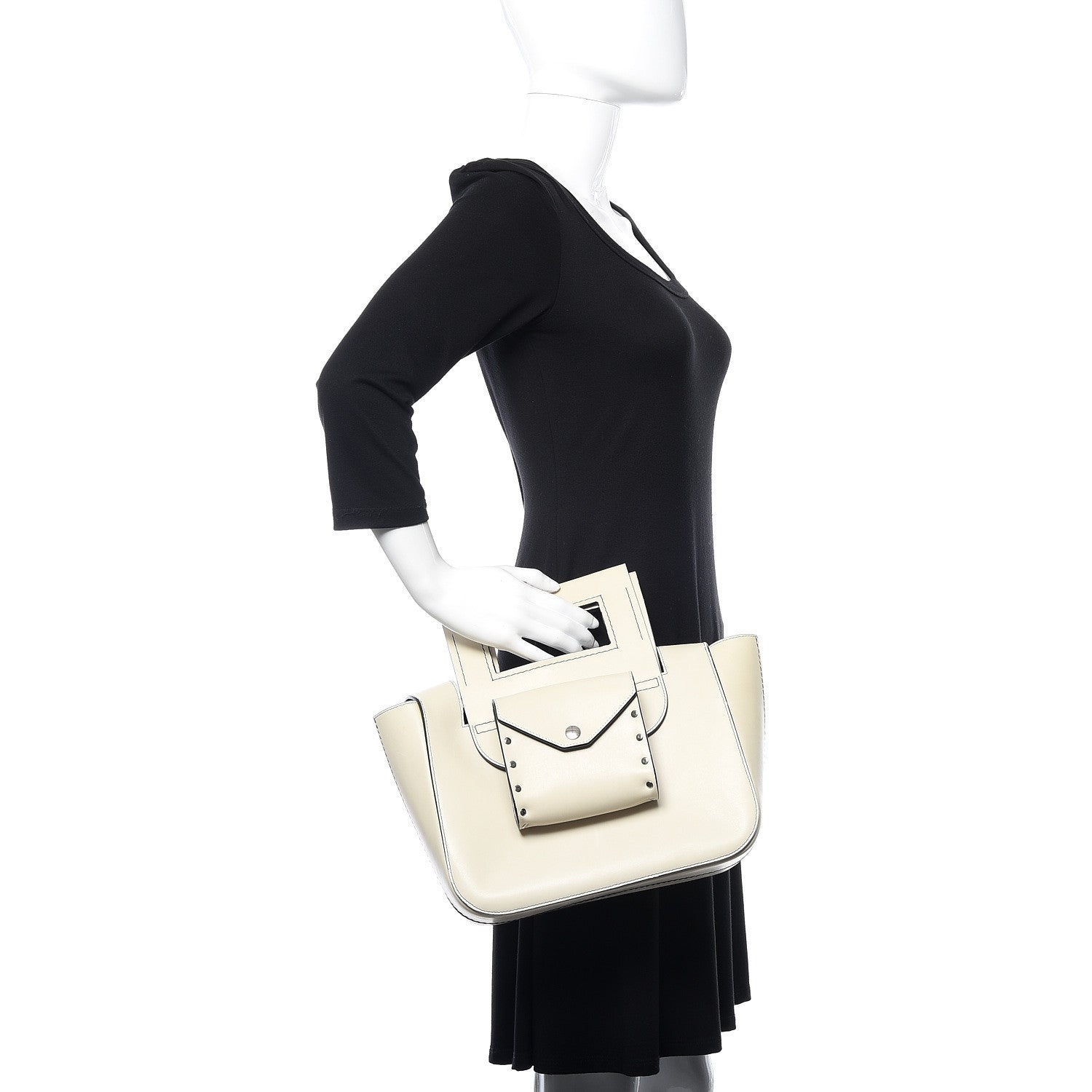 Celine Natural Calfskin Small Square With Pocket White 2 of 16