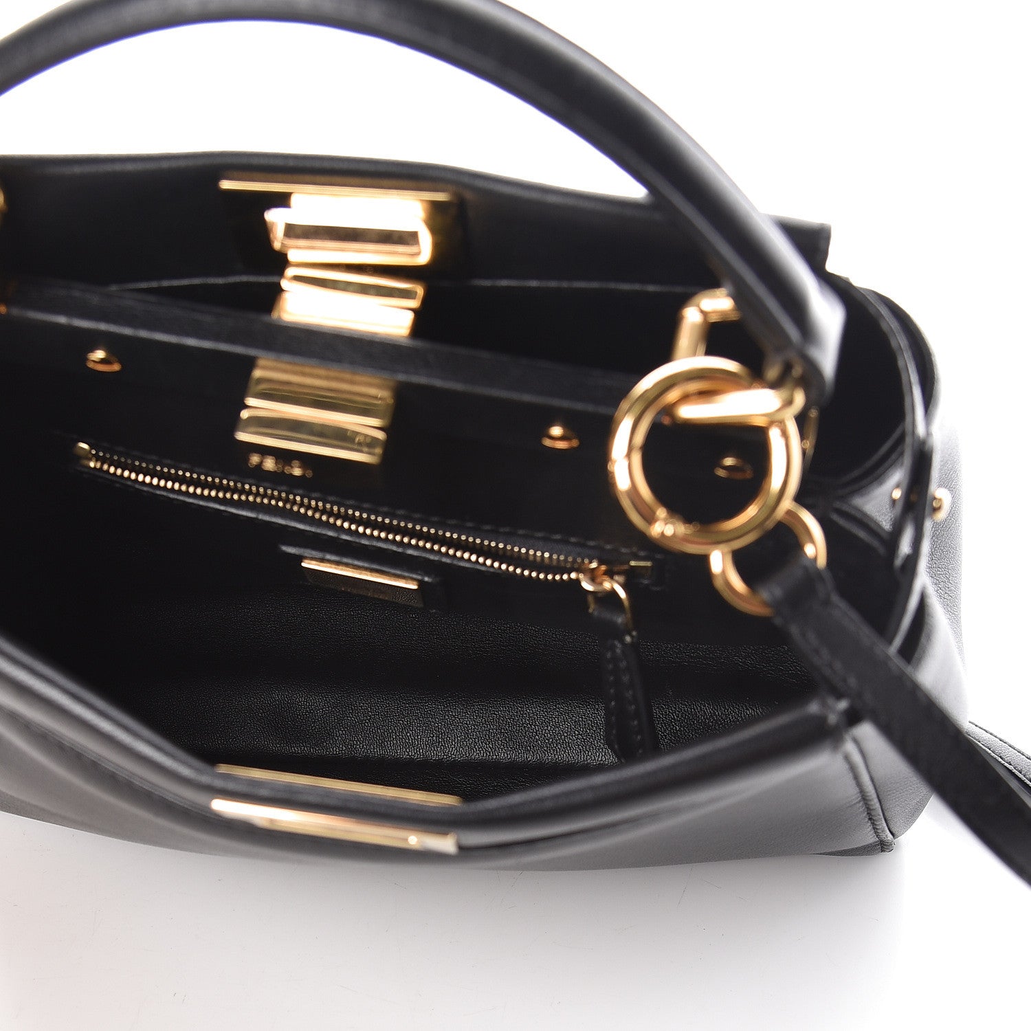Fendi Nappa Mini Peekaboo Iconic Satchel Black 6 of 11