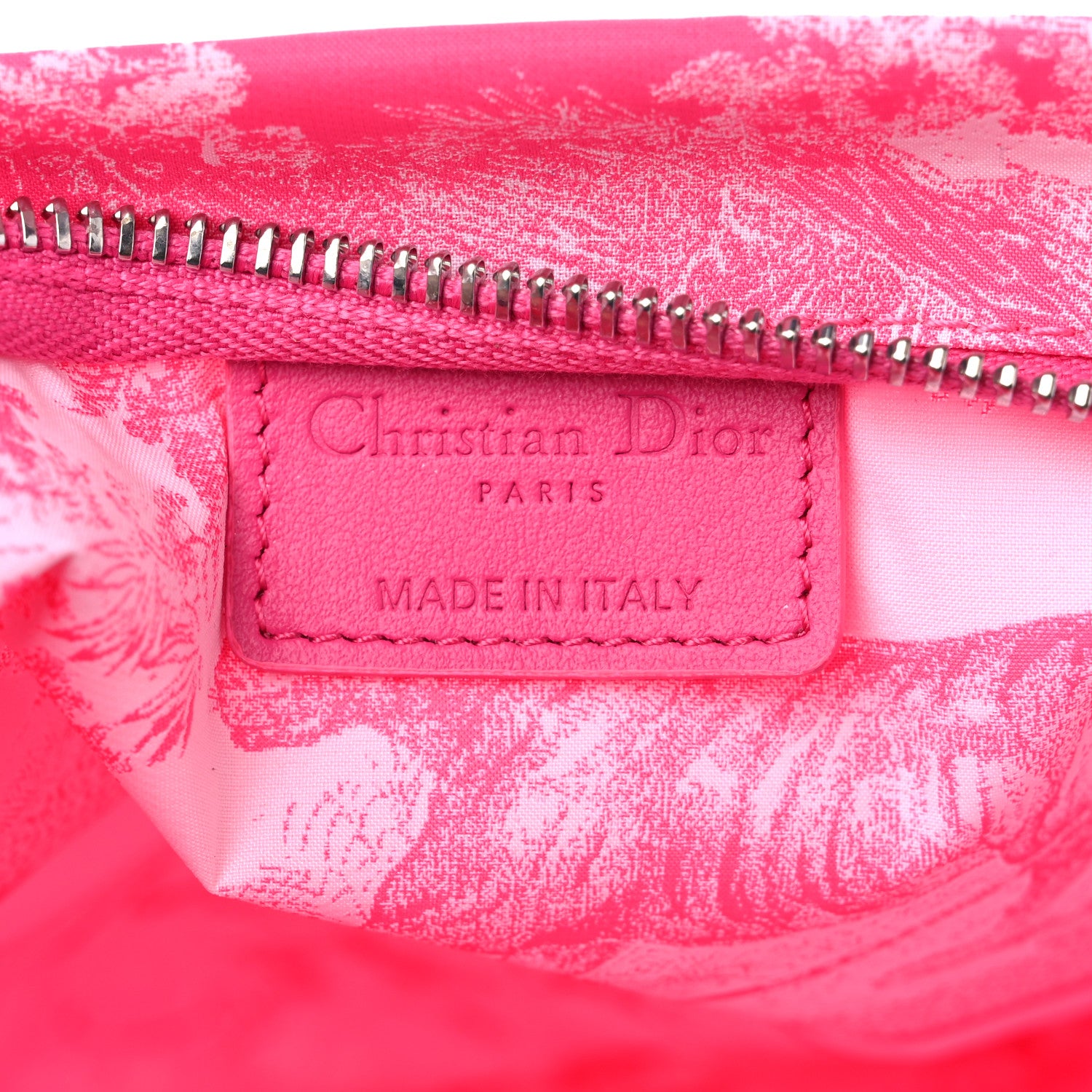 Christian Dior Embroidered Toile De Jouy Diortravel Zipped Pouch Pink 6 of 9