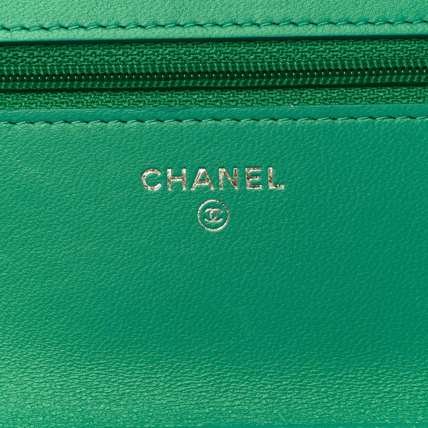 Chanel Lambskin Quilted Wallet On Chain WOC Green 6 of 13