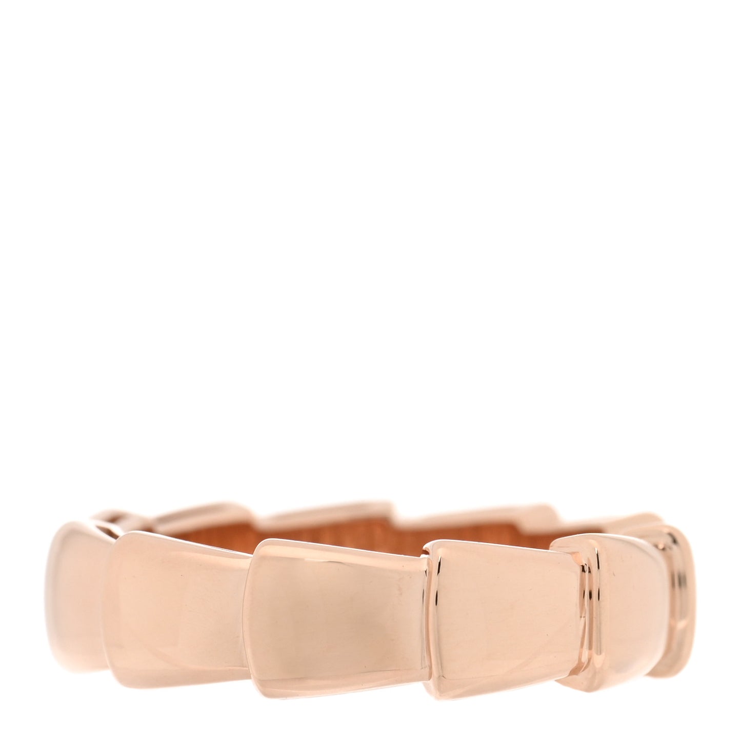 18K Rose Gold Serpenti 5mm Viper Band Ring 50 5.25