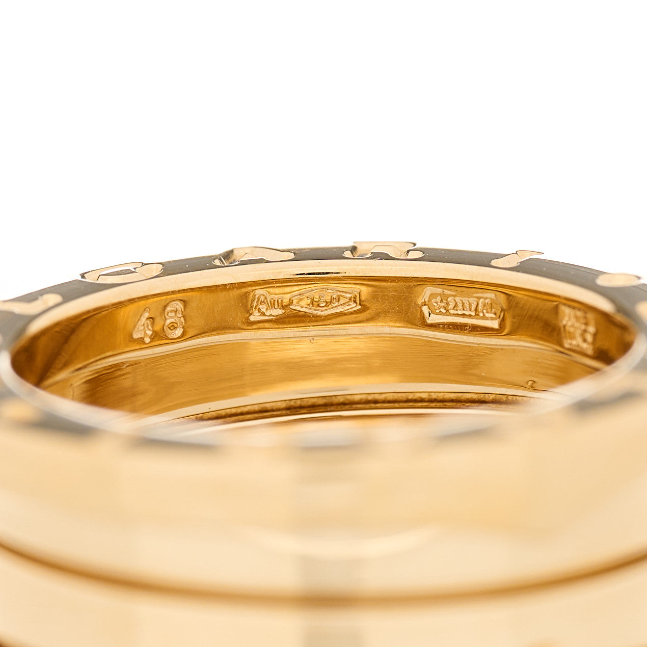 Bulgari 18K Yellow Gold B.Zero1 Three-Band Ring 48 4.5 5 of 6